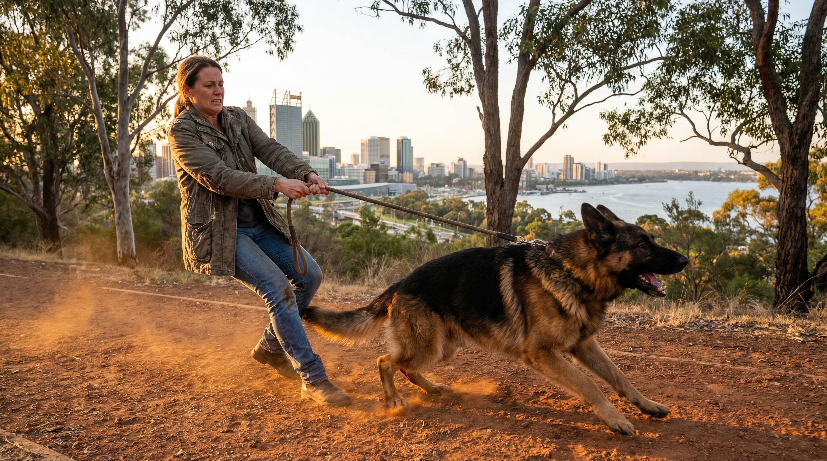 Stressed owner with reactive dog